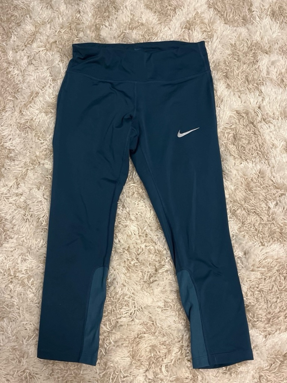 Nike Women's Dark Blue Leggings with Reflective Swoosh